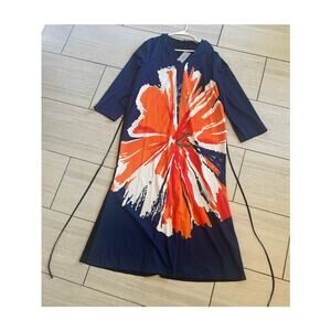 VONDA Maxi Dress Women 4X Plus Size Loose Printed O Neck